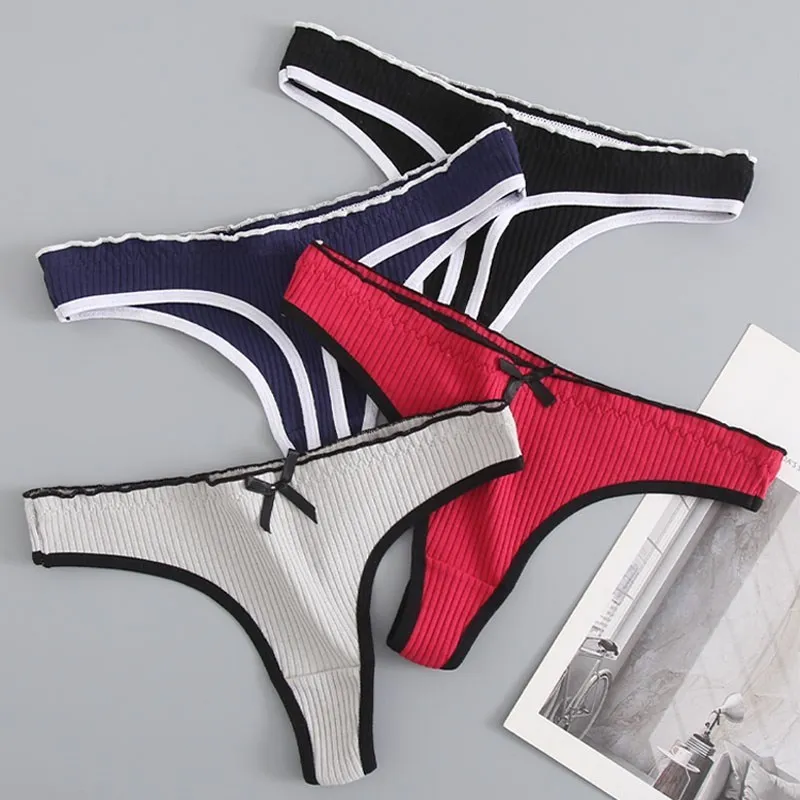 

3PCS/Set G-string Panties Women's Underwear Sexy Panties Female Underpants Thong Low Rise Solid Color Comfortable Pantys Lingeri