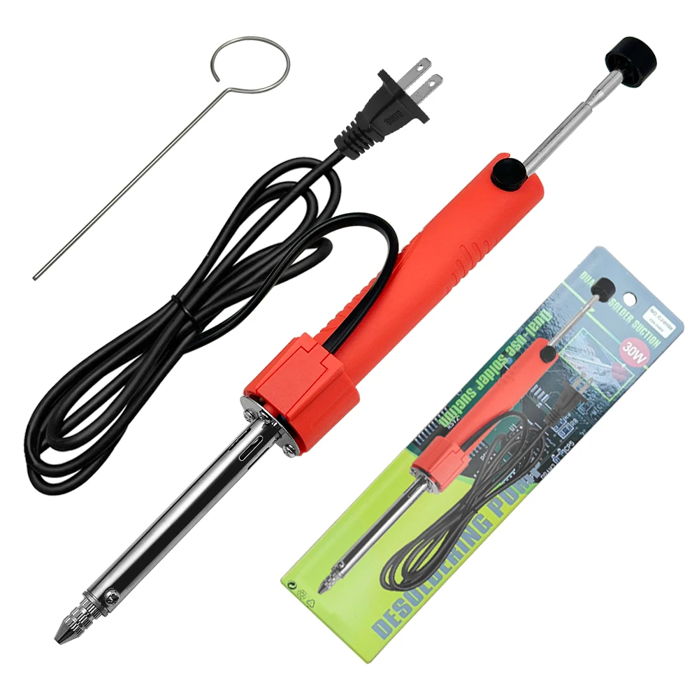 ตัวเลือกสินค้า 30W ไฟฟ้าเครื่องทําความร้อน Desoldering ปั๊มดีบุกดูดอุปกรณ์กําจัดบัดกรีเชื่อมเหล็กซ่อมเครื่องมือ 220 V/110 V