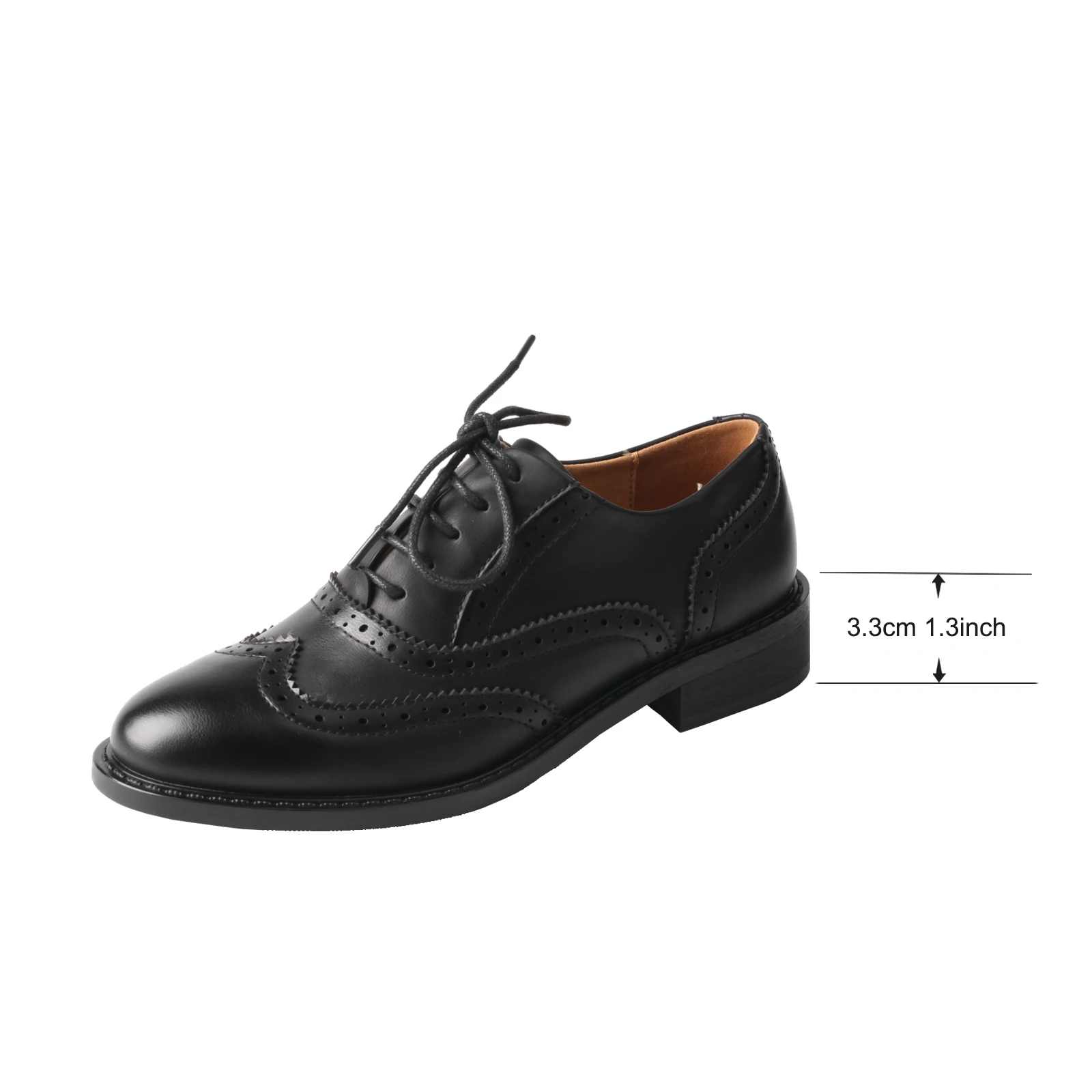 Spring Summer Women's Retro British Lace up Flat Heel Brogue Leather Shoes Brand Comfortable Casual Footwear 4