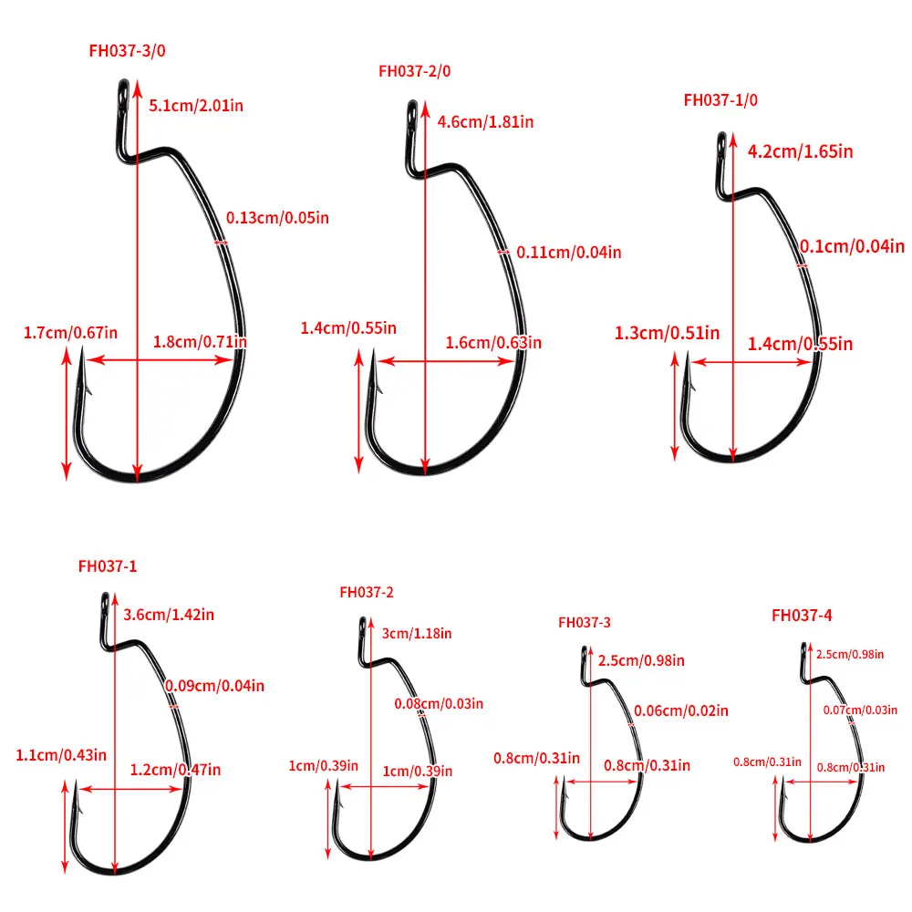 Description Picture 2 of item6pcs/lot Fishing Soft Worm Hooks High Carbon Steel Wide Super Lock Fishhooks Lure Softjerk Hooks Fishing Tackle 1# 2# 3# 4# 3/0