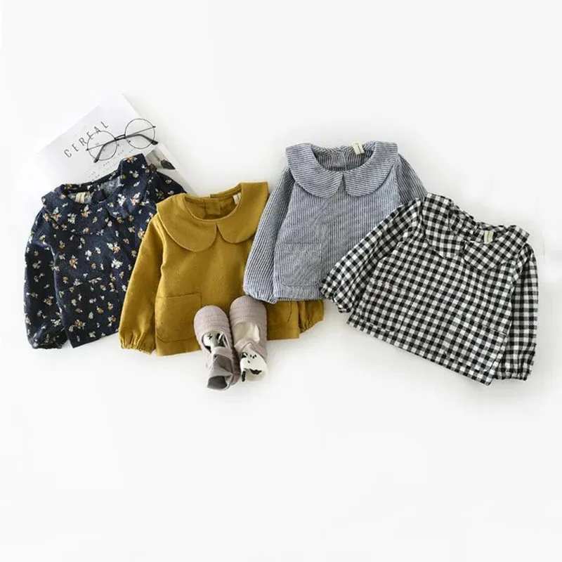 Baby Girl Blouse Spring Cotton Long Sleeve Plaid Baby Girl Clothes Infant Newborn Baby Tops Children Shirts Girls Clothes - Image 2