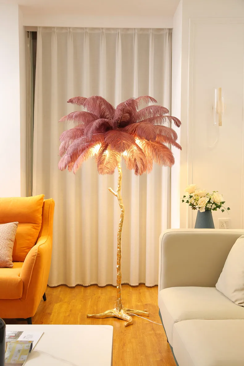 Ostrich Feather Floor Lamp