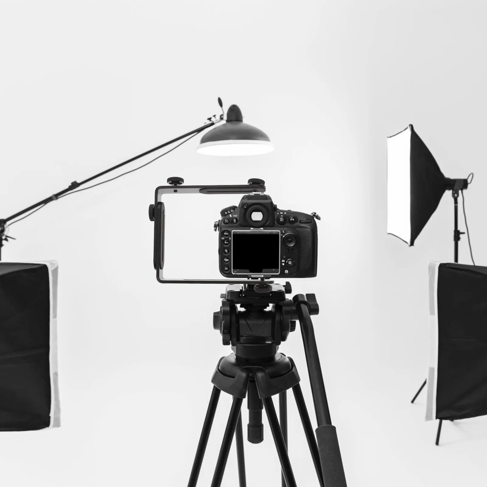 금속 브래킷 카메라 플래시 홀더 프리미엄 미끄럼 방지 무광 표면 분리형 디자인 DSLR 사진 촬영용 나사 구멍