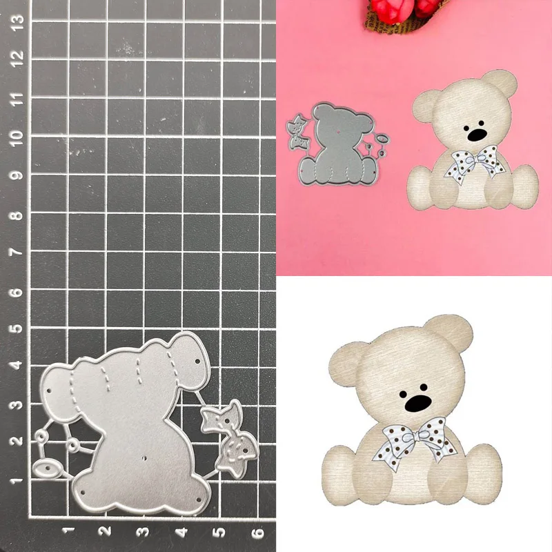 

Cute Bear Metal Cutting Dies Stencil Scrapbook Diy Album Stamp Paper Card Embossing Decor Craft Knife Mould