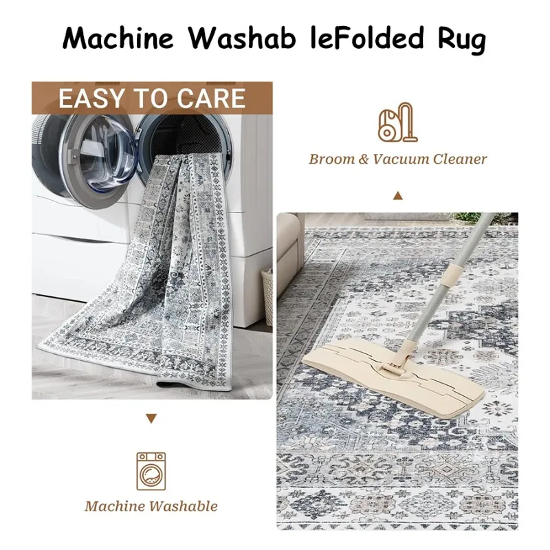 Geometric Pattern Living Room Carpet Modern Creative Art Bedroom Plush Rug Foldable Machine Washable Non-slip Cloackroom Mats 러그