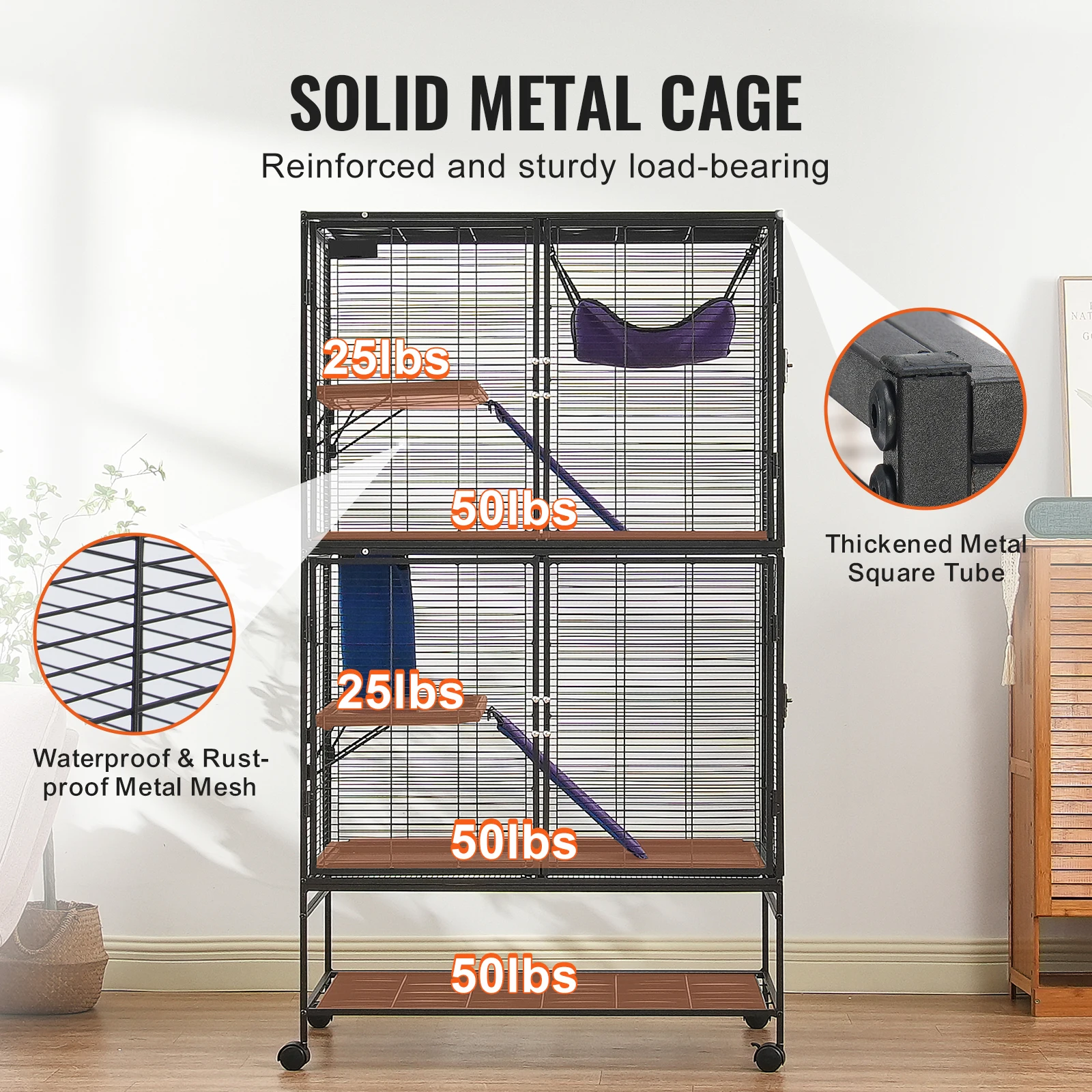 Rolling Metal Ferret Cage 4