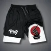 Men's Shorts Gothic Style Skull Print Double-deck 2-In-1 Running Shorts Summer Thin Sportswear Training Short Pants Y2K Clothes 5