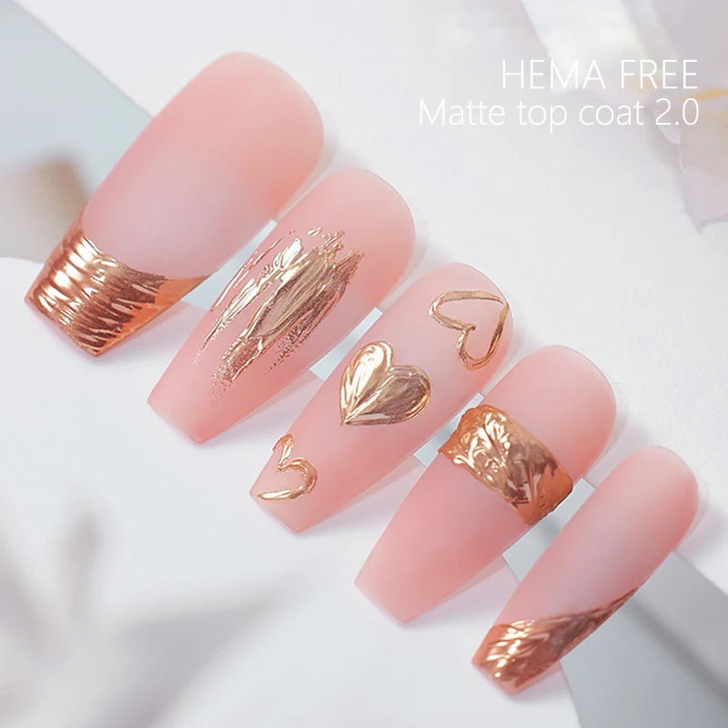 CHUNSHU Hema Free Matte Top Coat No Wipe 18ml Frosted Non Stick Powder Matte Effect Top Gel Nail Polish Soak Off Semi-Permanent Nail Gel Nail Polish Gel Polish Base and Top Coat