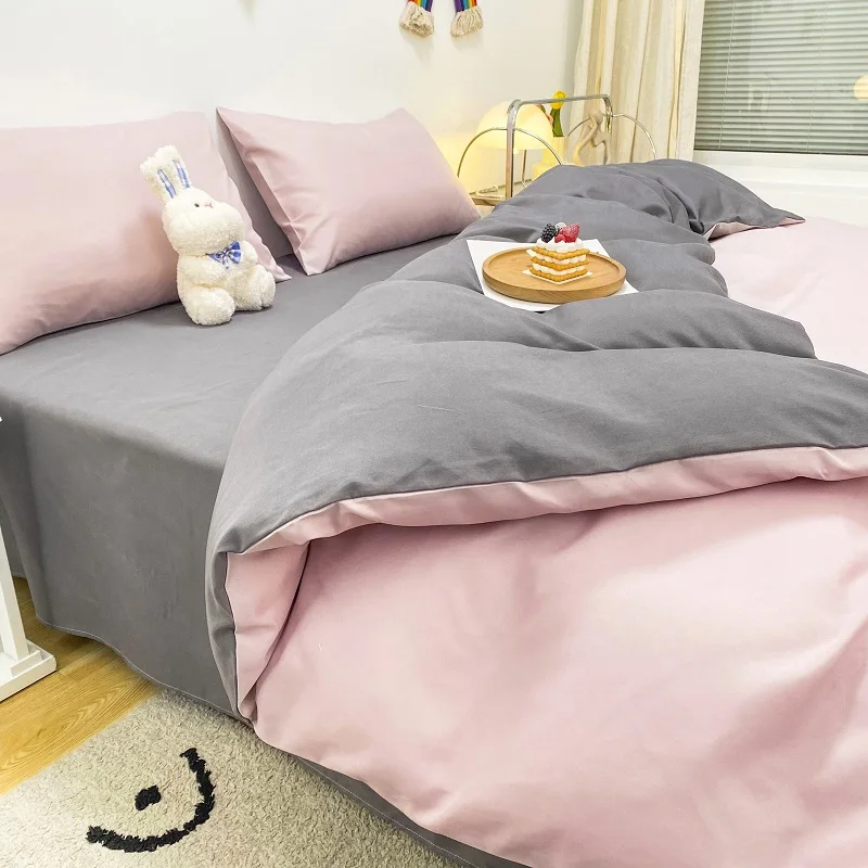 

Bedding Set 2 Bedrooms Sheet Duvet Cover Linens Bedspread Euro Nordic 150 King Cute Plaid 240 X220 Family Bed Linen Pillowcase