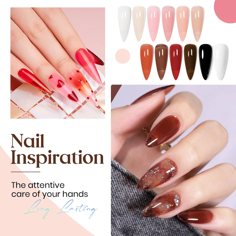 CHUNSHU Jelly Amber Gel Nail Polish 15ML Translucent Brown Color Nail Art Gels Semi Permanent Soak Off UV LED Gel Polish Varnish 5