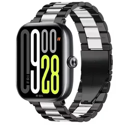 Elegant Metal Strap - Premium Stainless Steel Bracelet for Redmi Watch 6 (Black silver)
