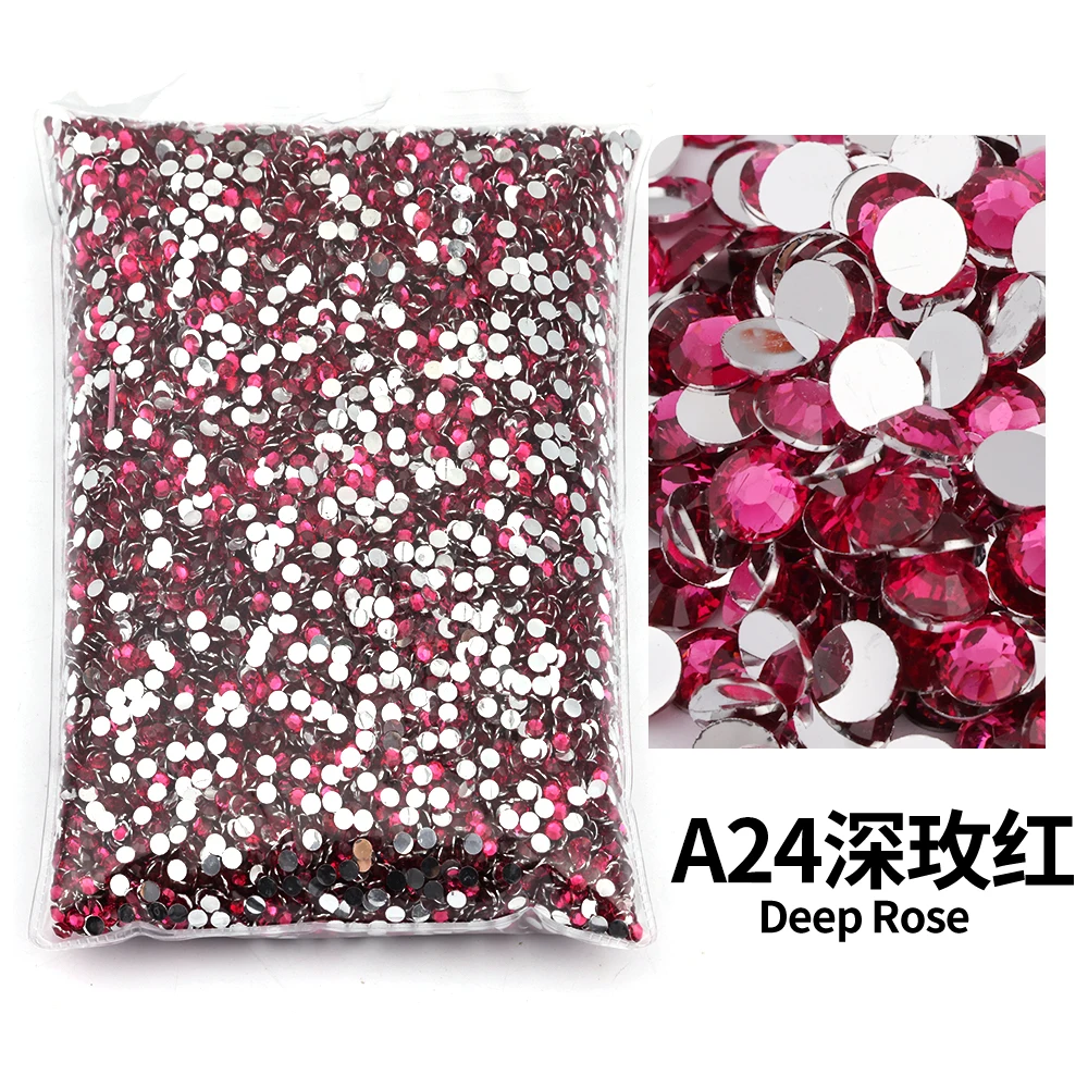 Variety Pack of Small Resin Rhinestones for Nail Art and DIY Crafts - Bulk Wholesale Flat Back Crystals