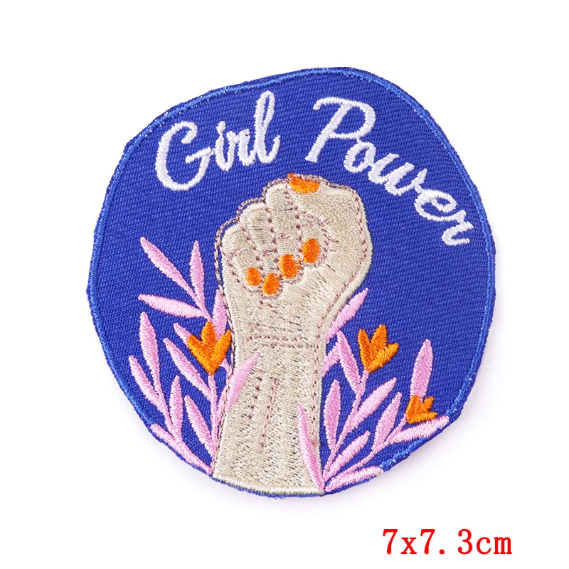 Feministischer Aufnäher Girl Power bestickte Aufnäher auf Kleidung zum Aufbügeln für Kleidung, thermoklebende Aufnäher auf Kleidung, Jacke – Detail 12
