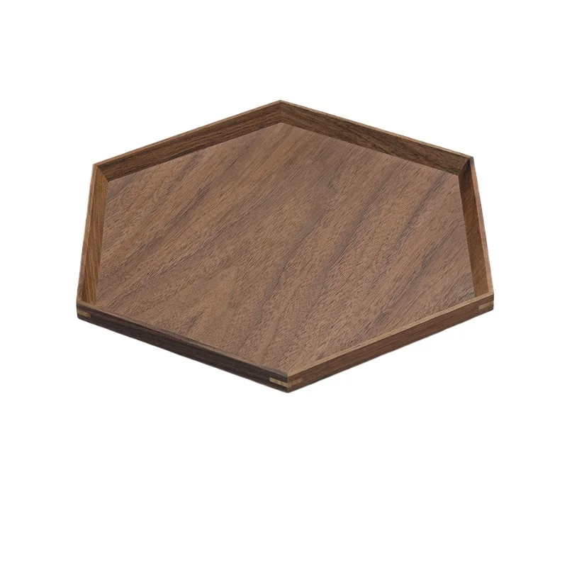 Black Walnut Solid Wood Tray Tea Cup Tray Coffee Dessert Household Kitchen Storage
