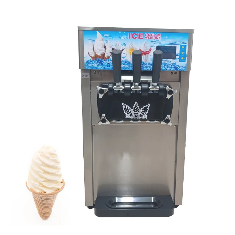 Minimarket Macchina Per Gelato Soft Desktop Display Digitale Macchina Per Gelato A Tre Gusti 1200W