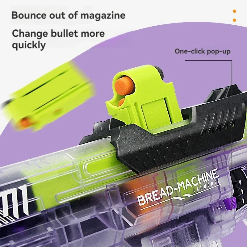 M1 Bread Machine Gun Toy Manual Launcher Soft Bullet Weapons Air Pneumatic Gun Shooting Model for Adults Boys Kid Birthday Gifts 6