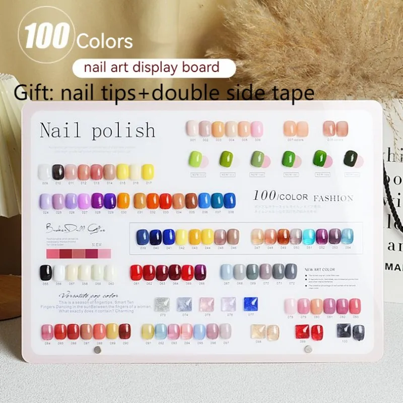 Nail Color Display Chart Acrylic Nail Gel Polish Display Stand Color Showing Shelf False Tips Card Board Manicure Tools
