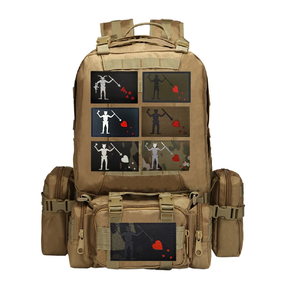 Embroidered Cloth with Reflective Velcro Armband Beard Series Luminous Tactical Morale Badge Bag with Accessory Backpack Patch_voghion.com