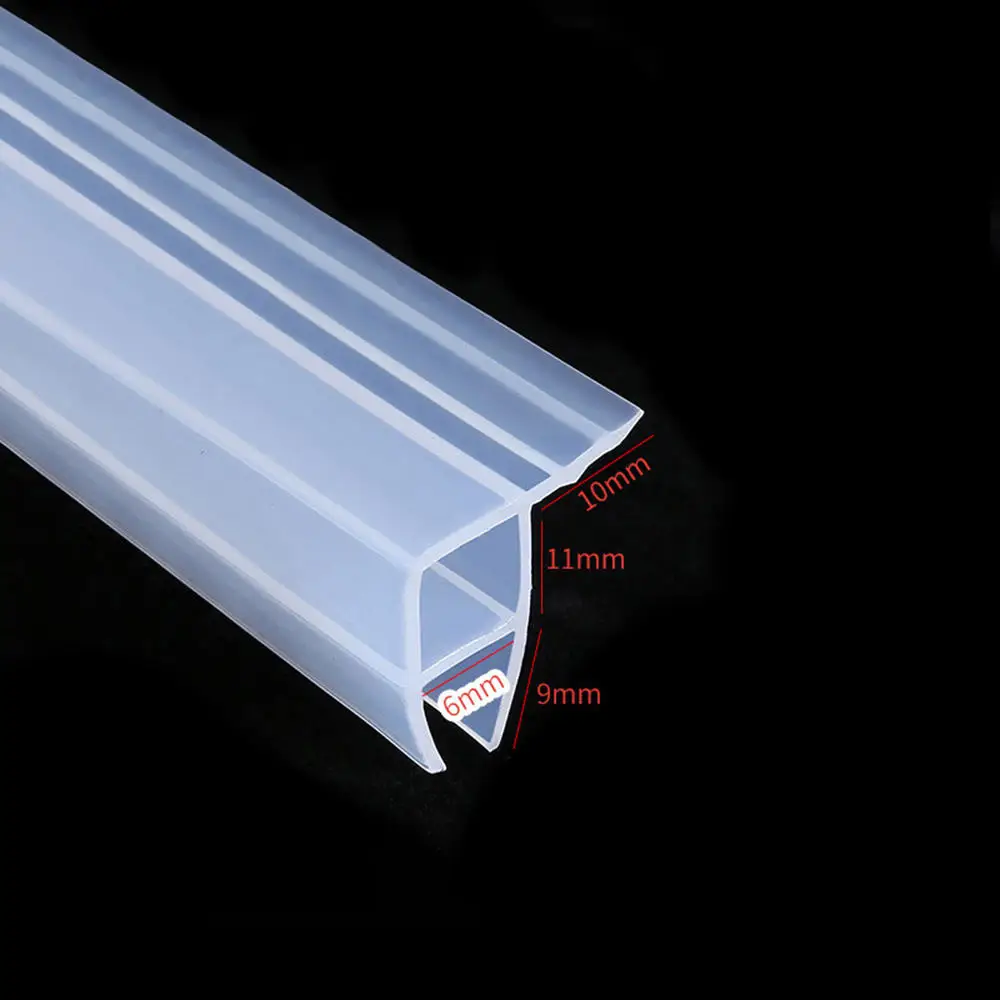 Shower door seal 100cm shower screen seal strip PVC for 1 to 10mm glass gap glue-free waterproof weatherstrip
