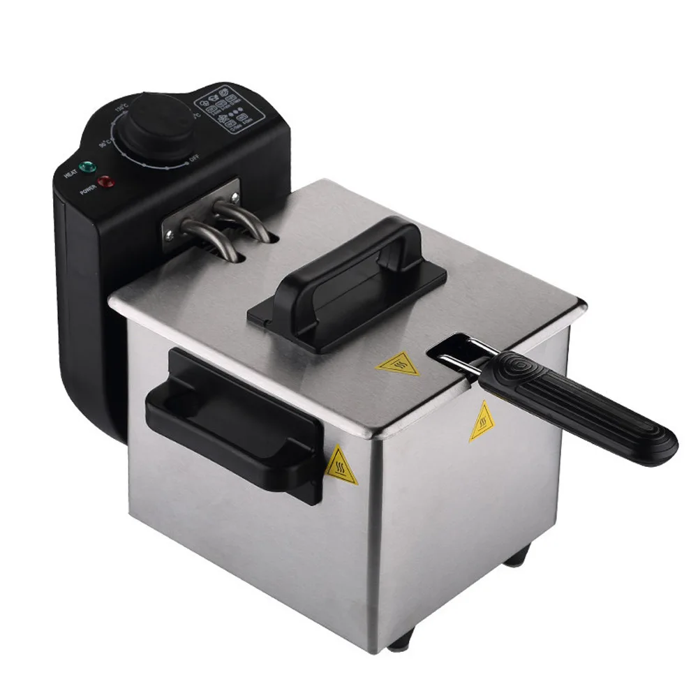 6L Double Deep Fryer Houshold Chicken French Fries Machine Small Oil Pan Commercially Opened Electric Fryer