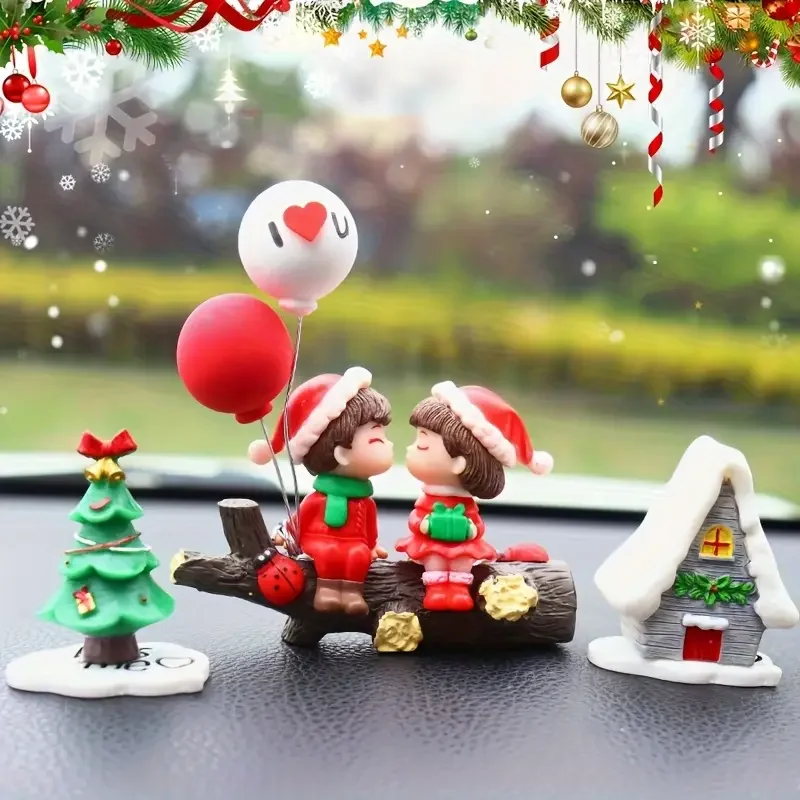 1-10Pairs Weihnachten Micro Landschaft Zubehör Nette Paar Figuren Mini Puppen Kreative Schreibtisch Ornament DIY Dekoration Geschenk