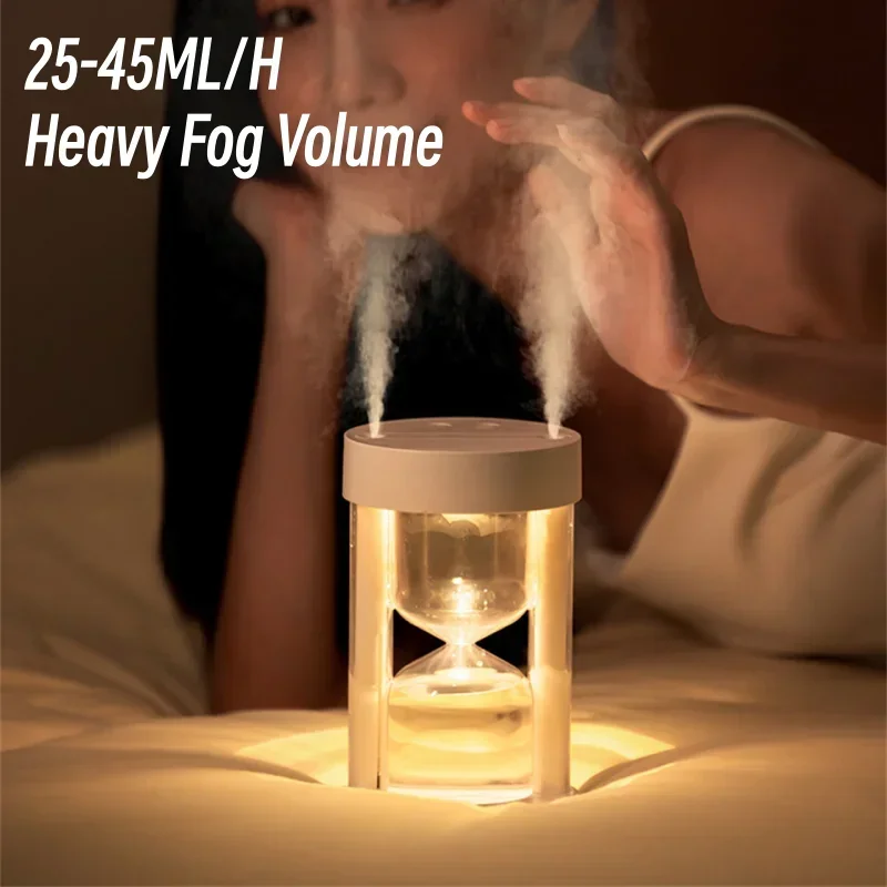 Ultrasonic Mist Maker Atomizer Portable Wireless Air Humidifier USB Charging 360ML Hourglass Aroma Oil Diffuser Double Nozzle