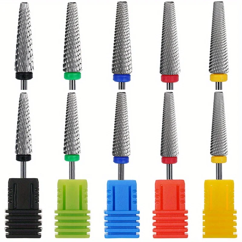 Description Picture 3 of itemSuper Long 5 in 1 Nail Drill Bits Cross Tapered Carbide Bit 3/32" Two-way Rotate Electric File Manicure Drills Accessories