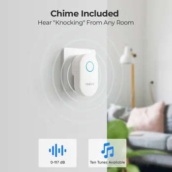 Reolink 2K+ Video Doorbell WiFi & PoE Smart Outdoor Home Video Intercom Human Detection Wired Door Bell with Chime Support Alexa 4