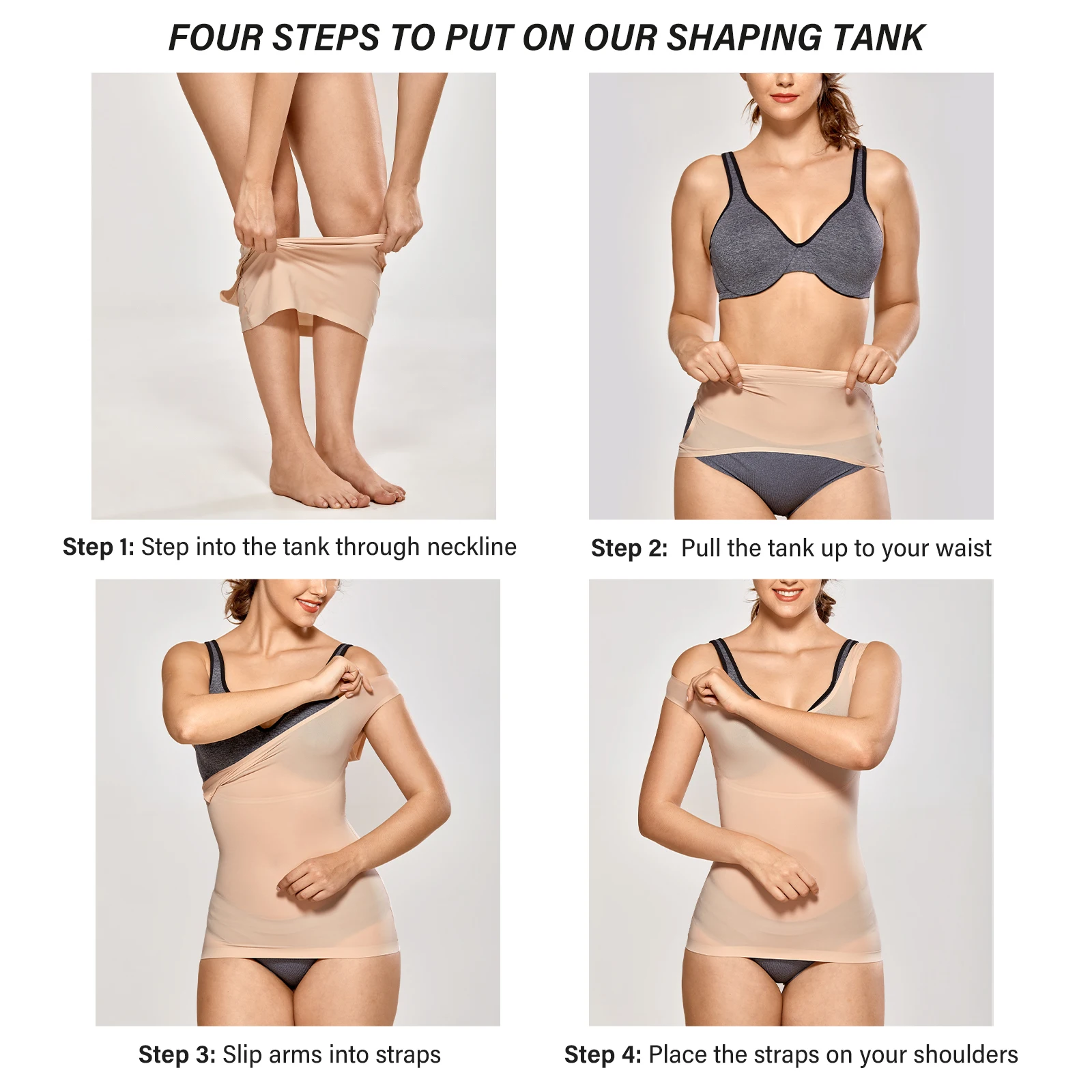 Women's Tummy Control Shapewear Smooth Body Shaping Camisole Basic Tank Tops