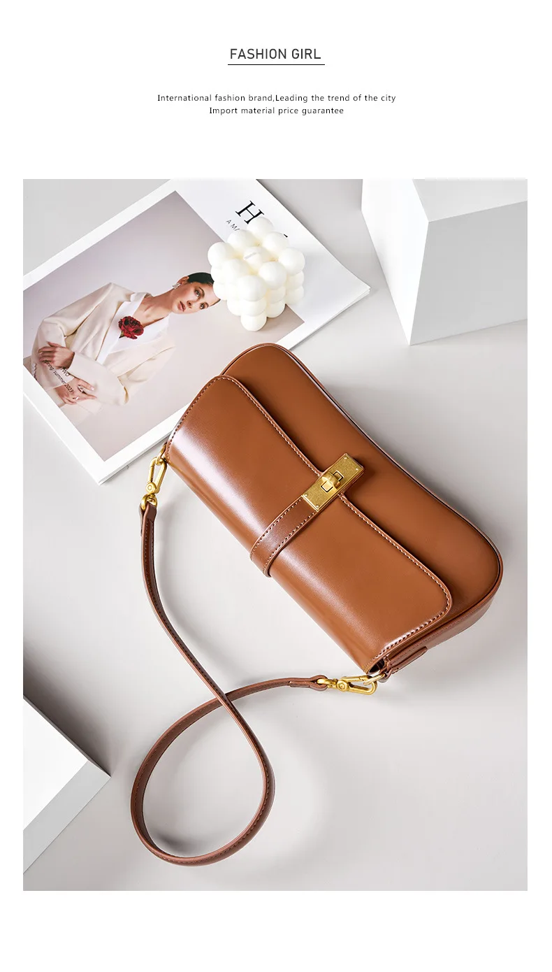 Women's Single Shoulder Crossbody Bag In Cowhide Leather_voghion.com