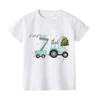Personalized Birthday Child Boy Girl Tractor Farm Farm Animals Printed Birthday Shirts Summer Short Sleeve Children's T-shirt 4