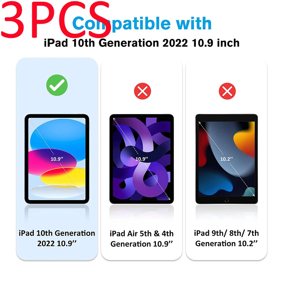 2PCS Per IPad 10th Gen 10.9 Pollici 2022 Protezione Dello - Foto 8