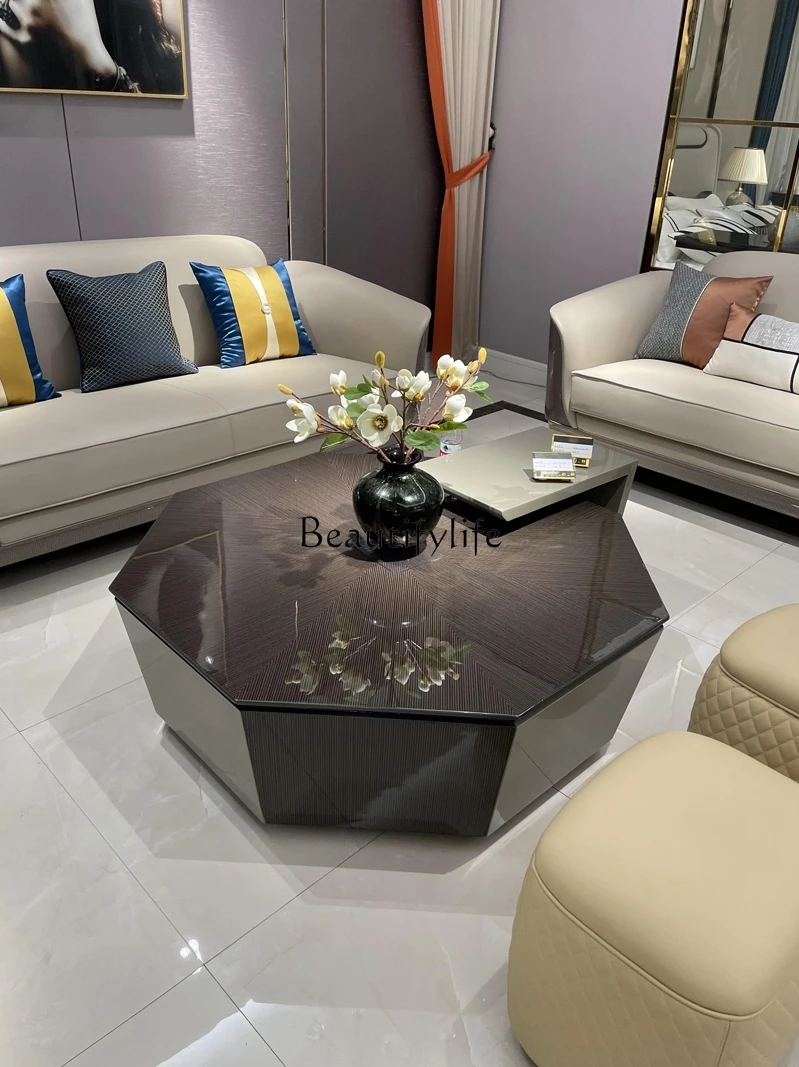 

Italian Style Light Luxury Coffee Table Simple Modern Living Room Furniture Luxury Large Apartment Coffee Table