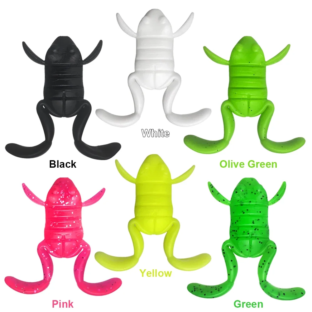 5Pcs Kick-Legged Frog Bait 4cm Frog Luya Floating Bait Attractive Fishing Bait for Saltwater Freshwater Easy to Hook Bass love
