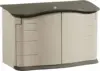 Small Horizontal Resin Outdoor Storage Shed With Floor (4.5 x 3 Ft) Weather Resistant, Beige/Brown, Organization 1