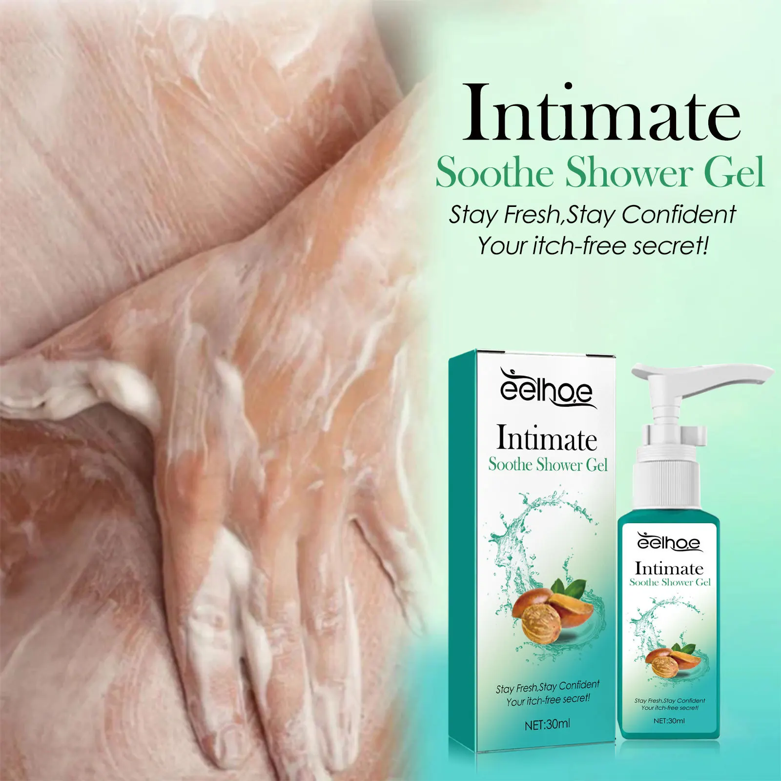 Smooth Shower Gel Private Parts Itchy Relief Whiten Fade Pigmentation Refreshing Inhibit Fungi Brightening Nourish Bath Lotion