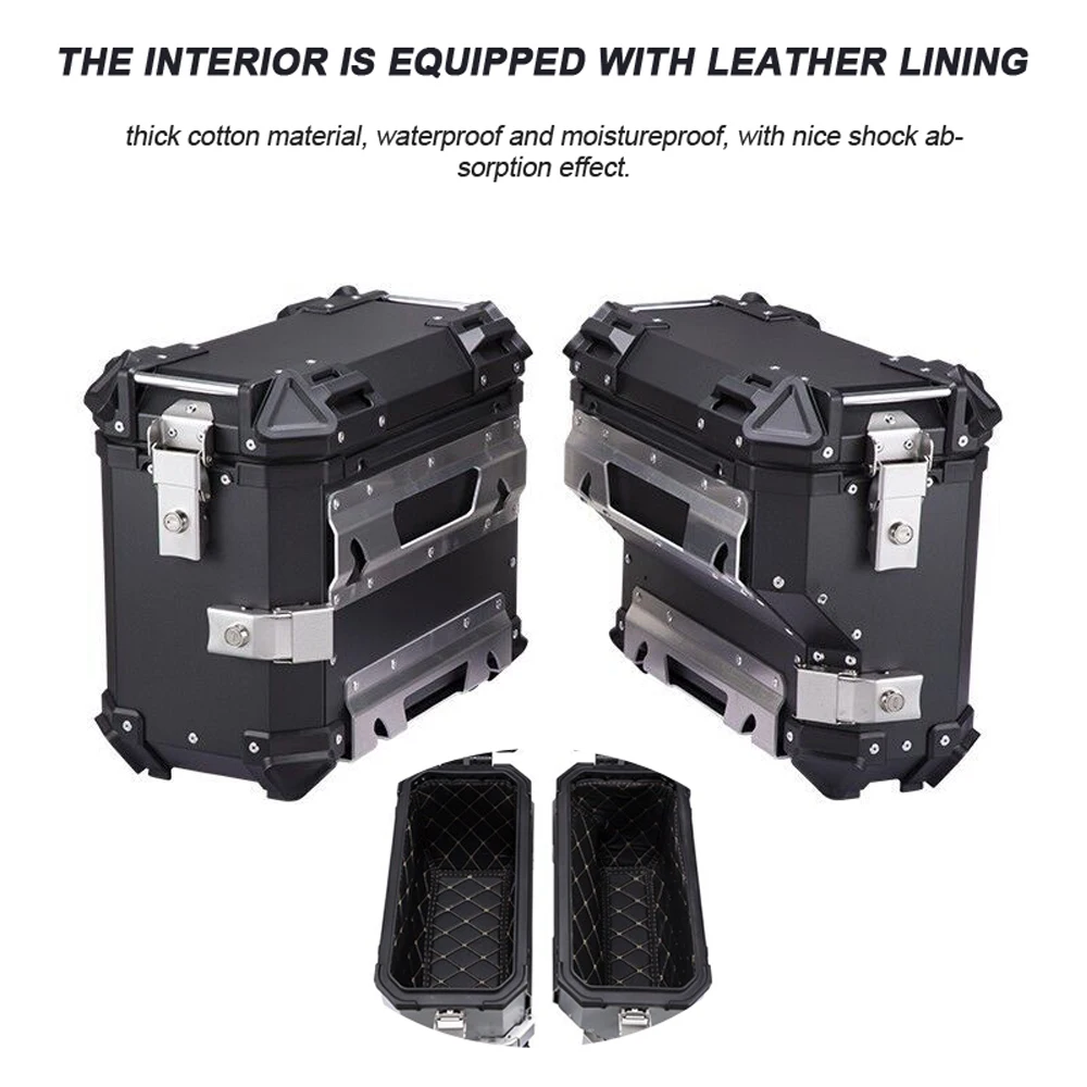 Motorcycle Tail Box 36/45/65L Motorcycle Top Box Universal MOTO Rear Trunk Helmet Box Aluminum Alloy Luggage Cases Waterproof Key Lock Tail Toolbox motorcycle toolbox motorcycle tool box