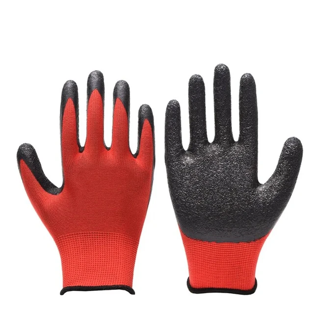 1Pair Red Working Glove For Women And Men Slip-proof Oil-resistant  Protective Gloves For Fishing