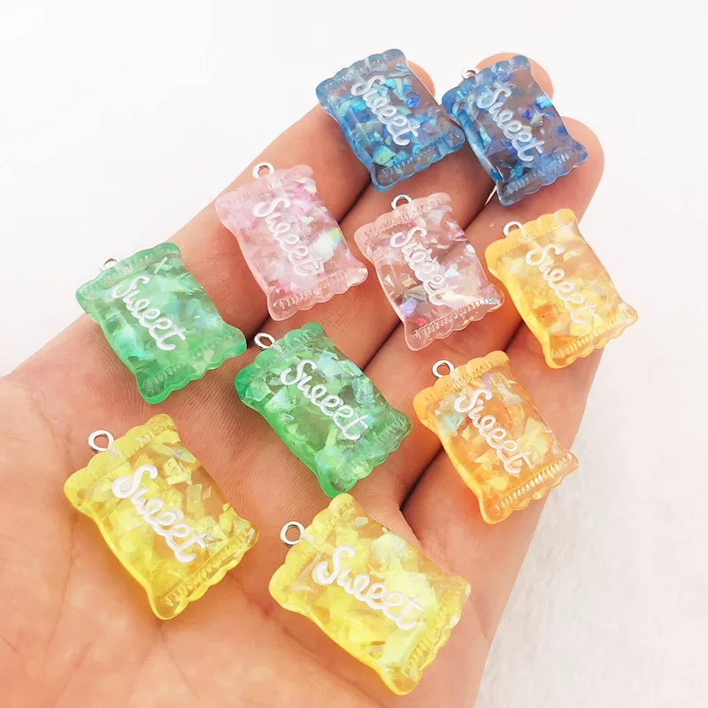 

10 шт., лидер продаж, разноцветные кавайные миниатюрные Подвески в виде конфет, подвески для брелока, ожерелья, сережек, изготовление ювелирных изделий своими руками