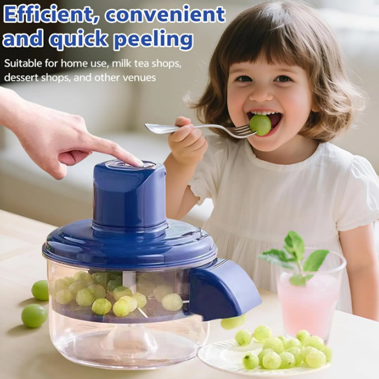 【Hot】50W Electric Grape Peeling Machine Rechargeable Automatic Fruit Peeler Grape Skin Remover Tool for Home Kitchen