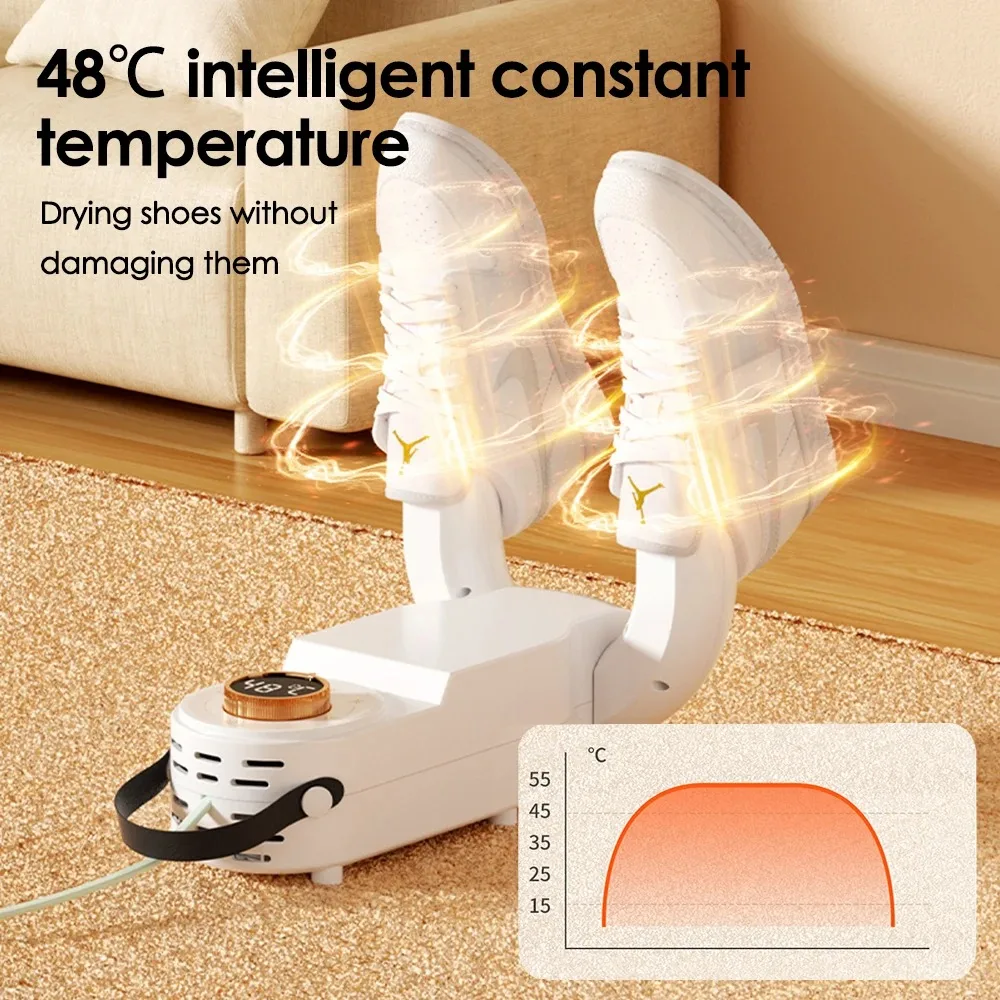 Shoe Dryer Intelligent Timer Adjustable Dryer Quick Drying Deodorizing Sterilizing Shoe Dryer Household Shoe Warmer Heater 2