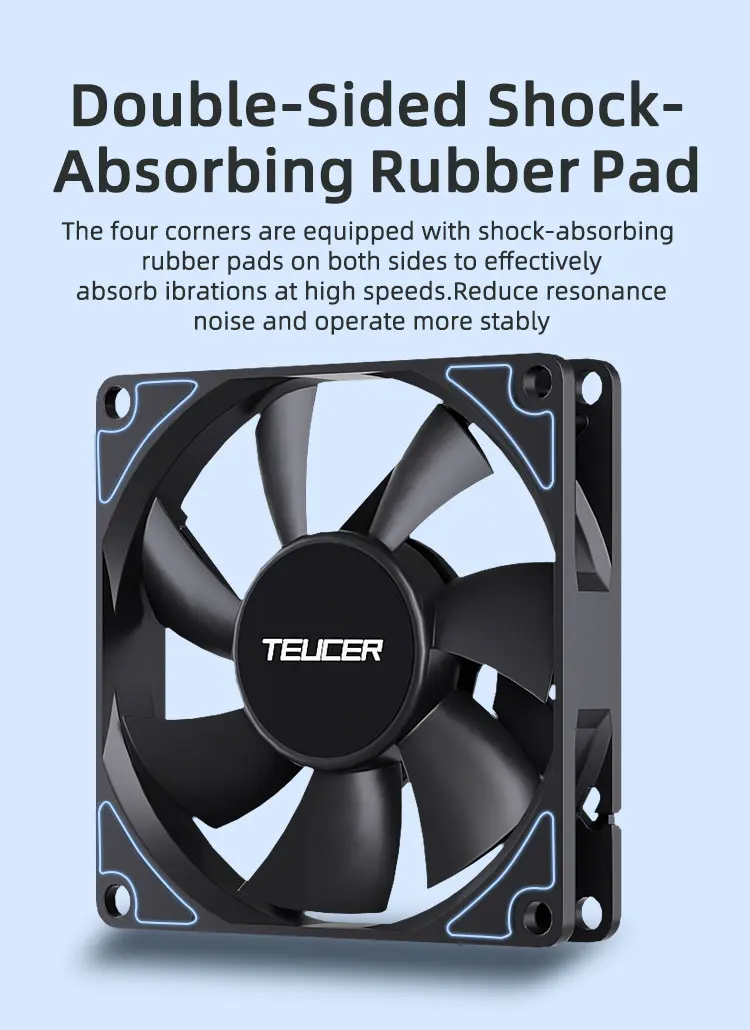 UT-8015 Ultra-thin Fan, 12V 4Pin PWM 1200-3000RPM ATX Case Cooling Fan, CPU Radi