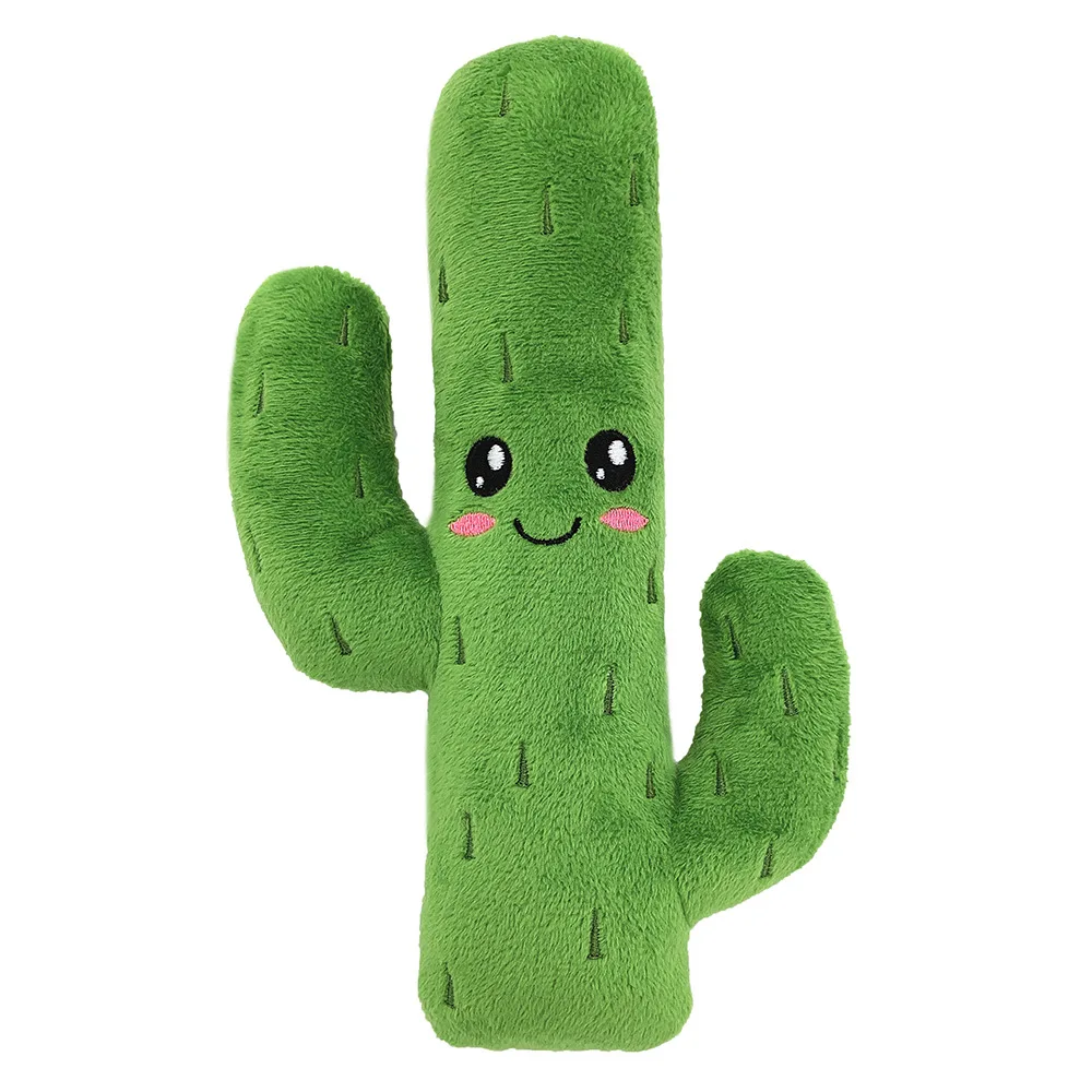 

Dog Plush Toy Plush Filled Fruit Shaped Cactus Pet Toy With Squeaking Sound Interactive Dog Toy Fleece Squeak Toys