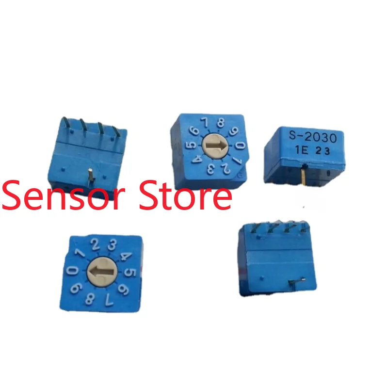 10PCS S-2030 0-9/10 Position Rotary Dial Code Coding Switch 4:1 Positive  Gold-plated Pin