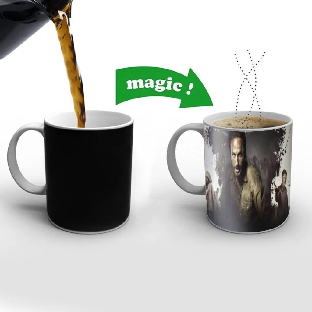 

The Walking Dead Horror Mugs Cup Changing Color Magic Mugs Heat Sensitive Tea Cup Coffee Mug Gift Mug Drop Shipping