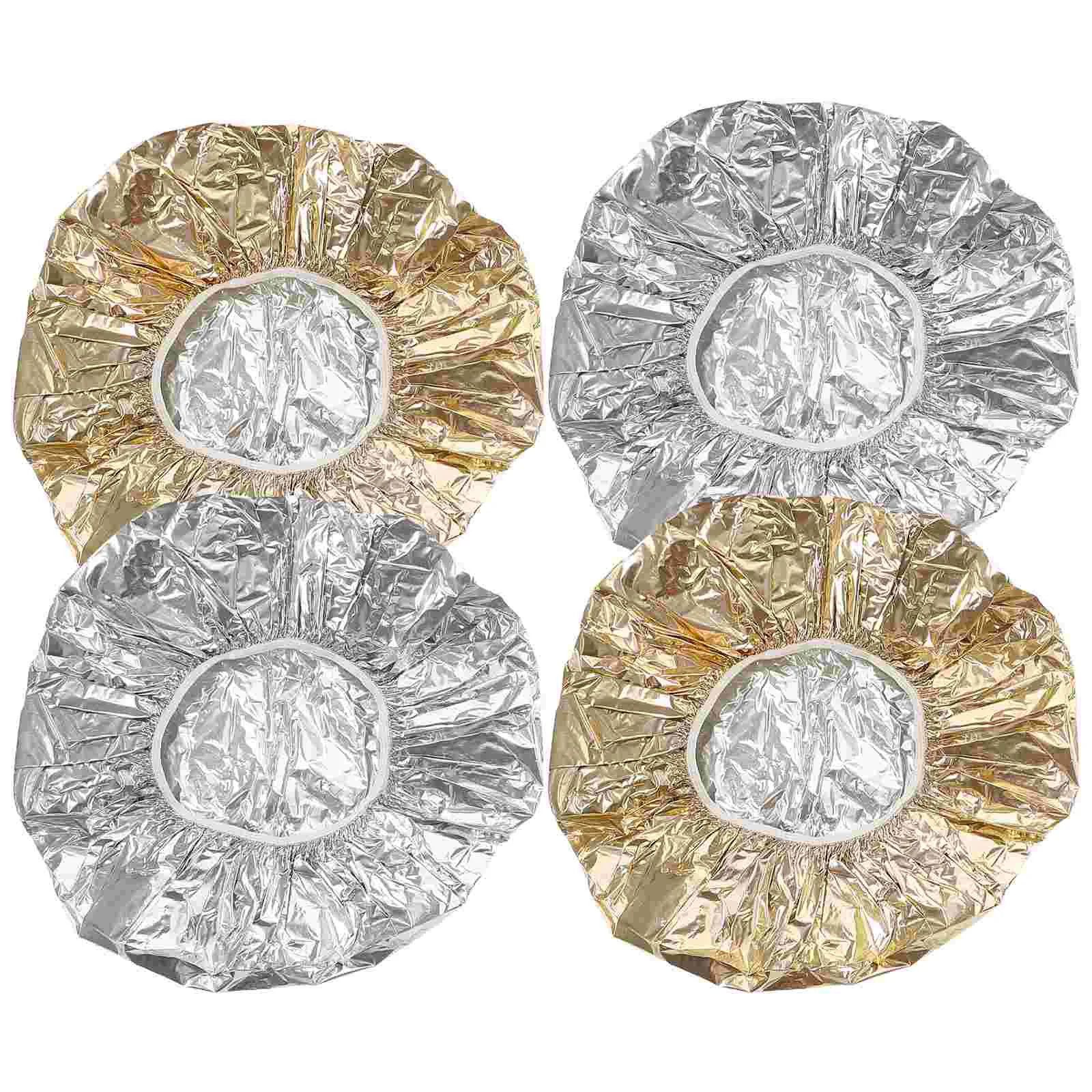 

4 Pcs Aluminum Foil Cap Hair Spa Dye Processing Hat Tin Salon Women Deep Conditioning Coloring Miss