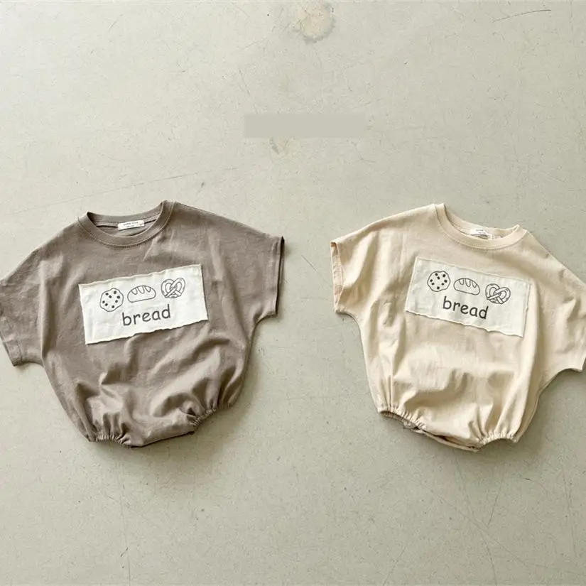 2025 Summer New Baby Short Sleeve Bodysuit Cute Bread Print Infant Clothes Newborn Toddler Boy Girl Loose Casual Jumpsuit 1 2025 Summer New Baby Short Sleeve Bodysuit Cute Bread Print Infant Clothes Newborn Toddler Boy Girl Loose Casual Jumpsuit