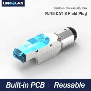 Linkwylan Rj45 Cat6a Toolless Field Connector Termination Plug Metal Clip  Shielded For 23awg Solid Cable - Pc Hardware Cables & Adapters - AliExpress