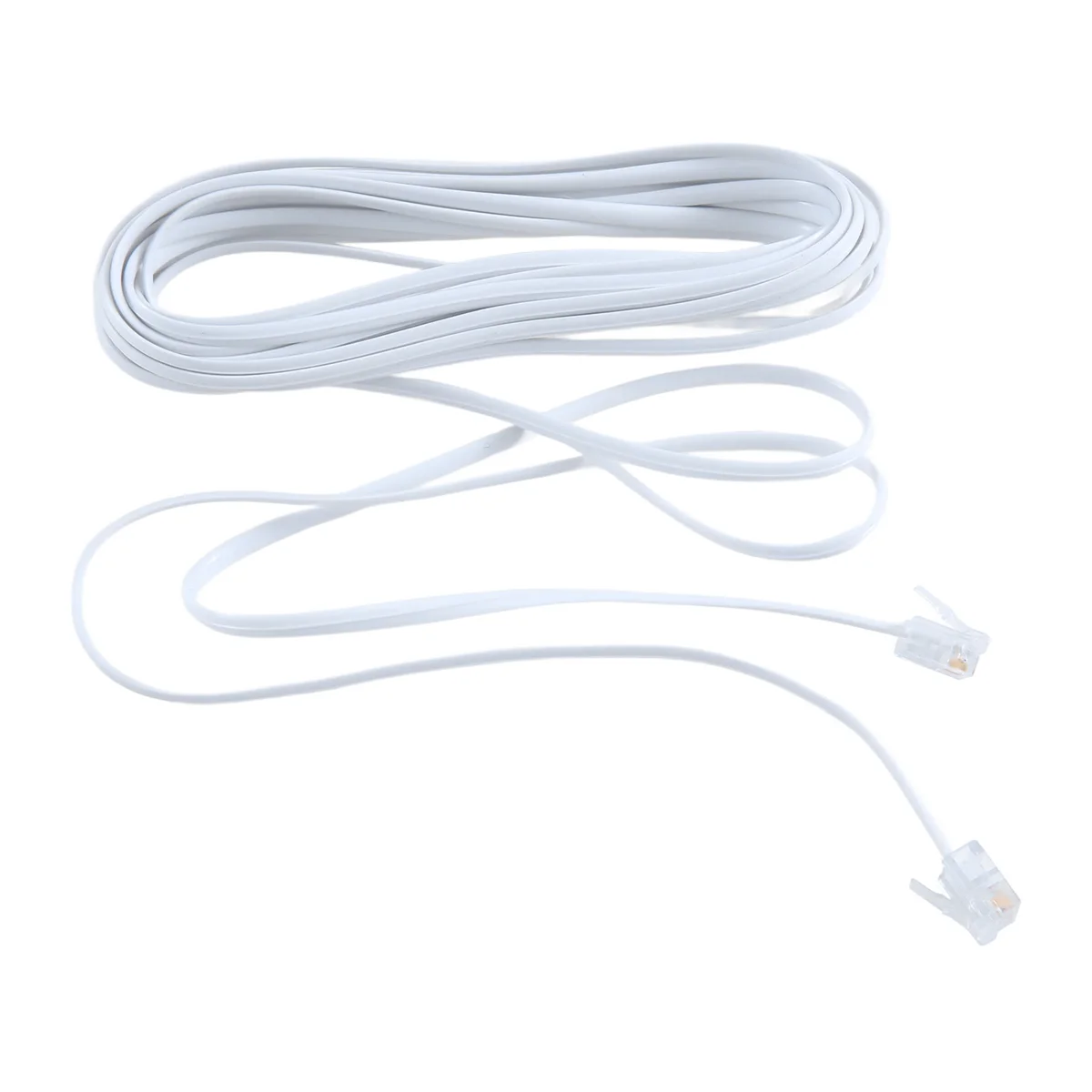 6P2C RJ11 Male to Male Plug Telephone Line Cable Wire 5M