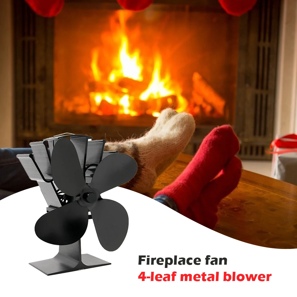 4 Blade Heat Powered Stove Fan Mini Fireplace Fan Log Wood Burner Eco-fan  Quiet Fireplace Fan Heater Efficient Heat Distribution - AliExpress